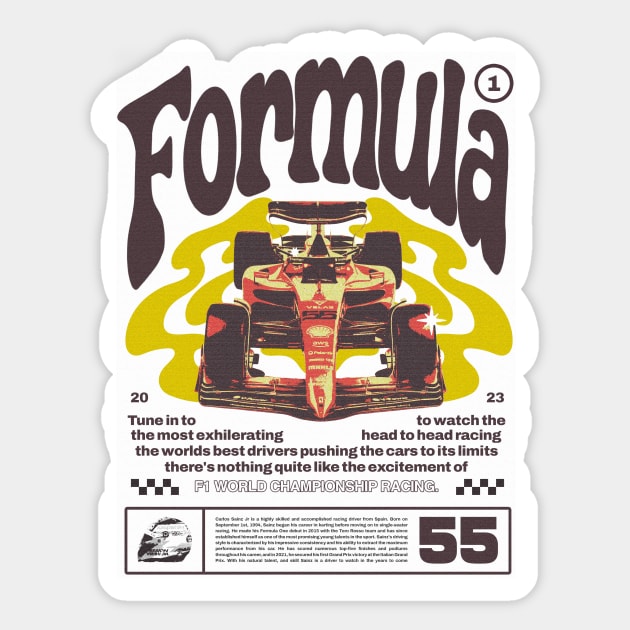 Vintage F1 Groovy Graphic Sticker by Abaan